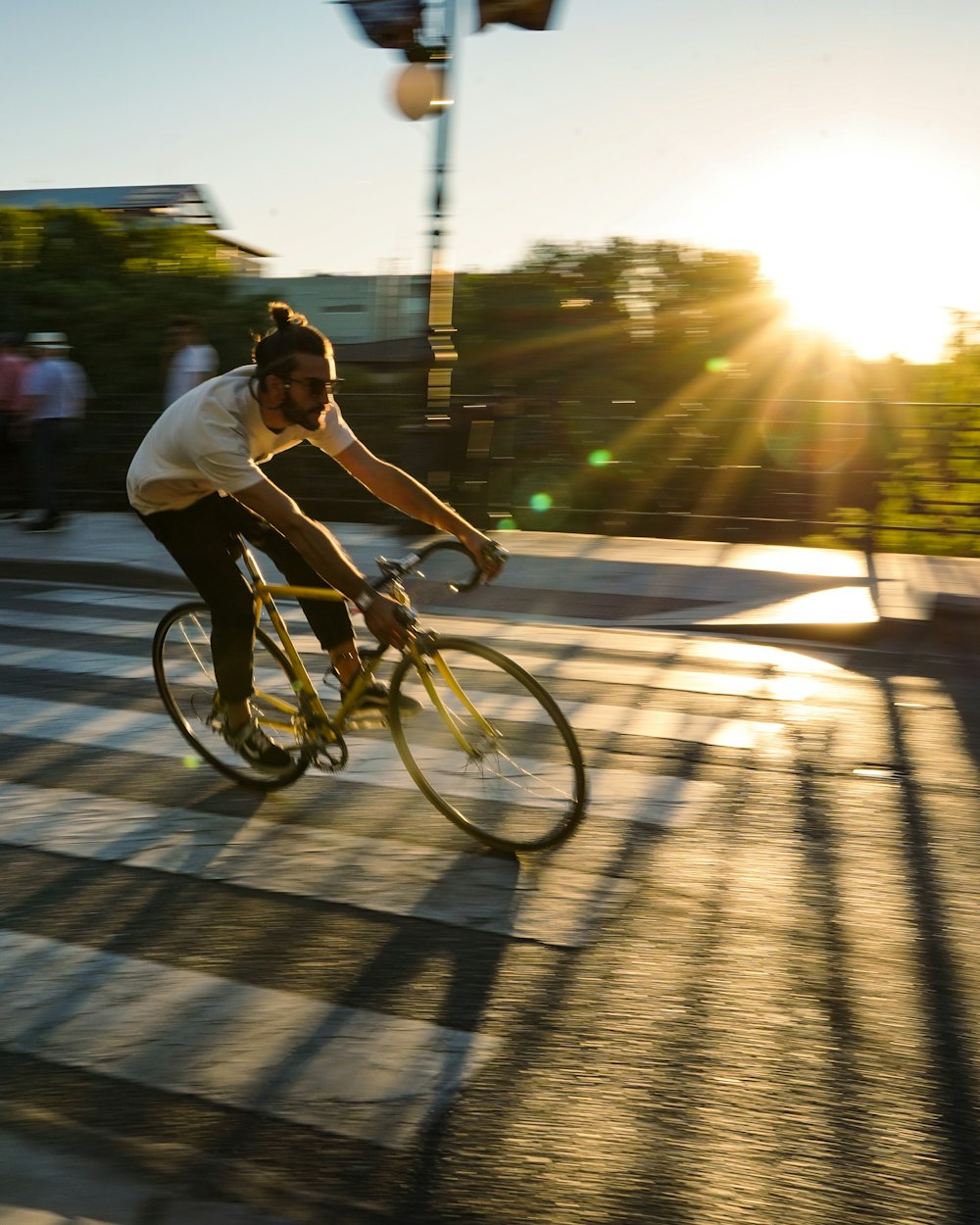 a man riding a bicycle