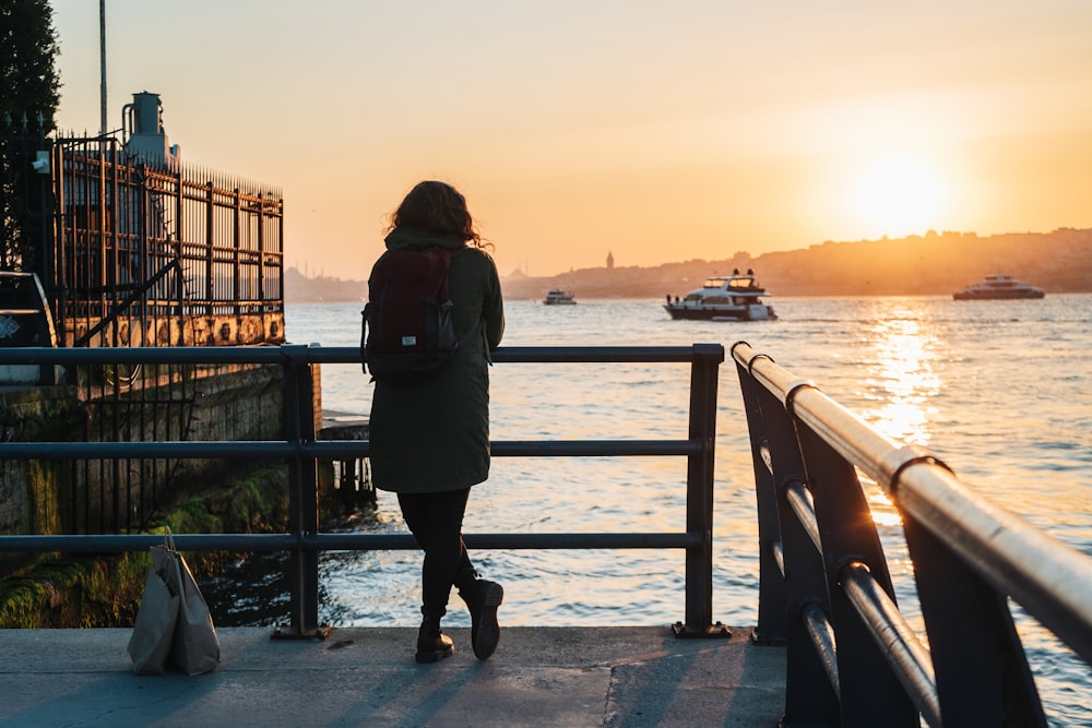 a person walking on a bridge