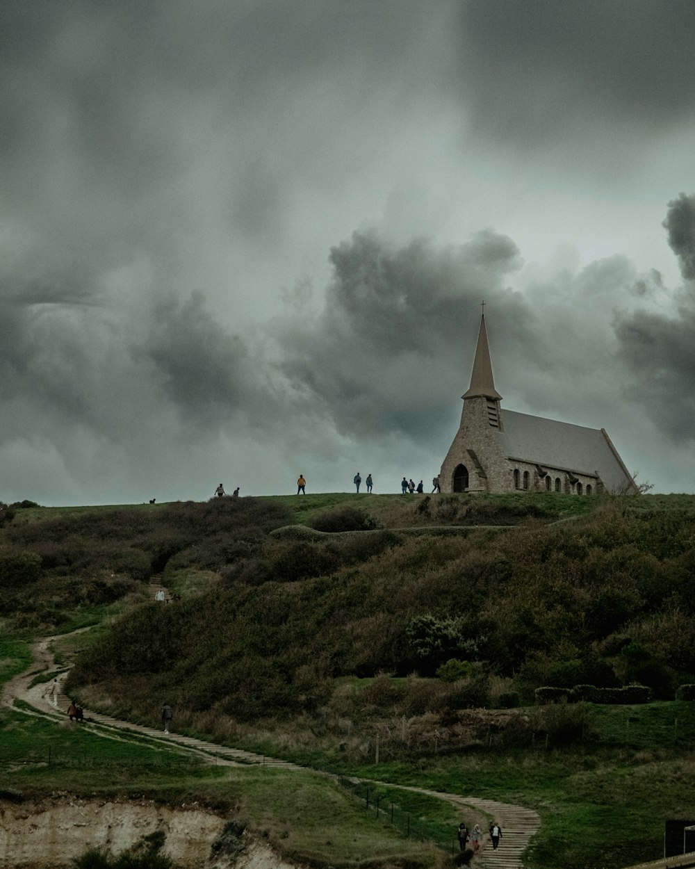 a building on a hill