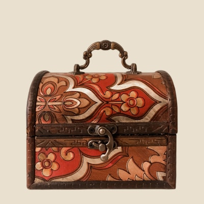 An accent trunk featuring a vintage design.