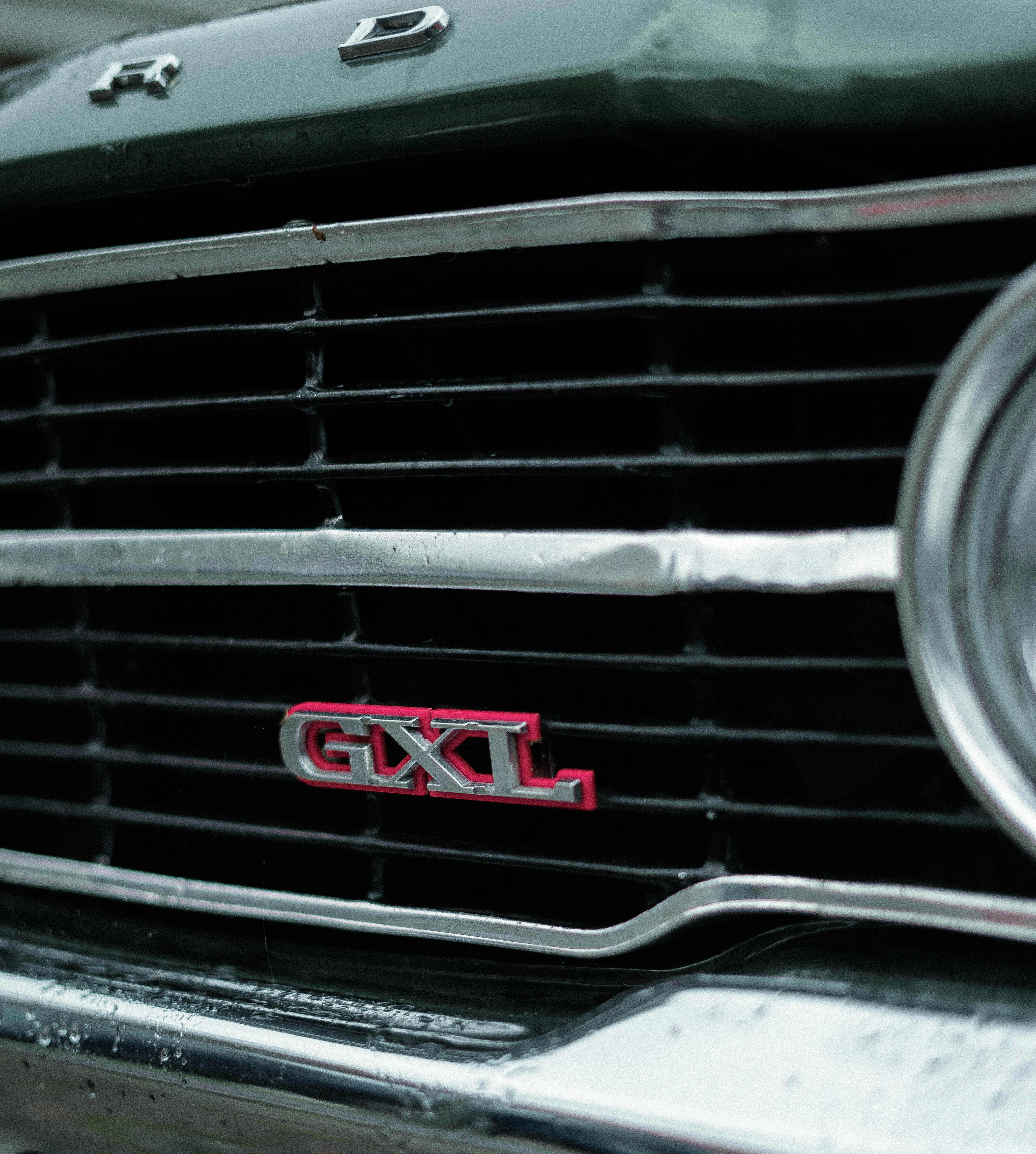 the grill of a car