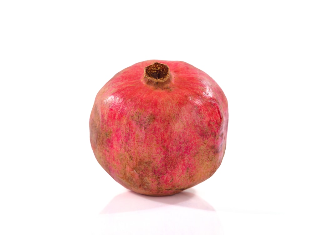 a red apple with a black center