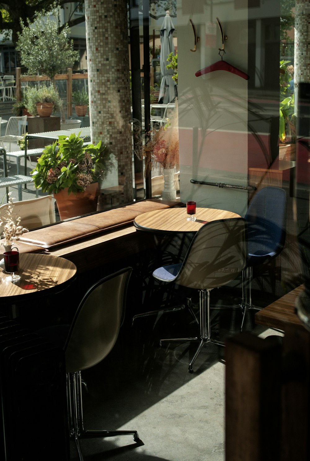 a restaurant with tables and chairs