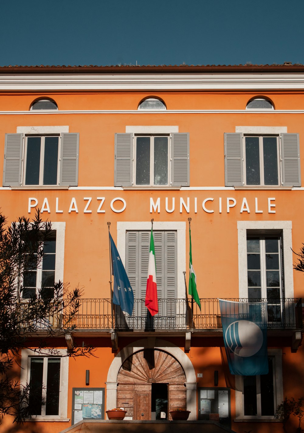 a building with a sign on it