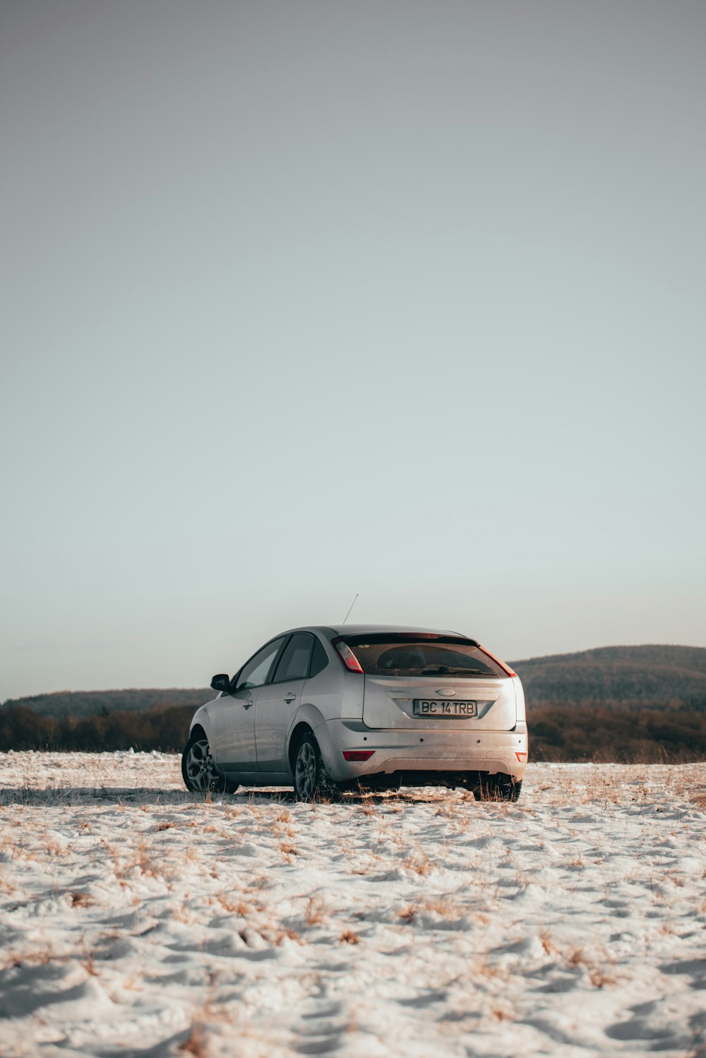 a car parked in a snowy area