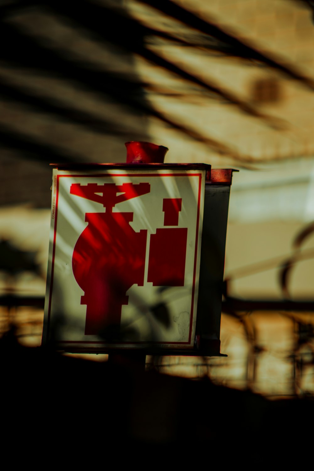 a red and white sign