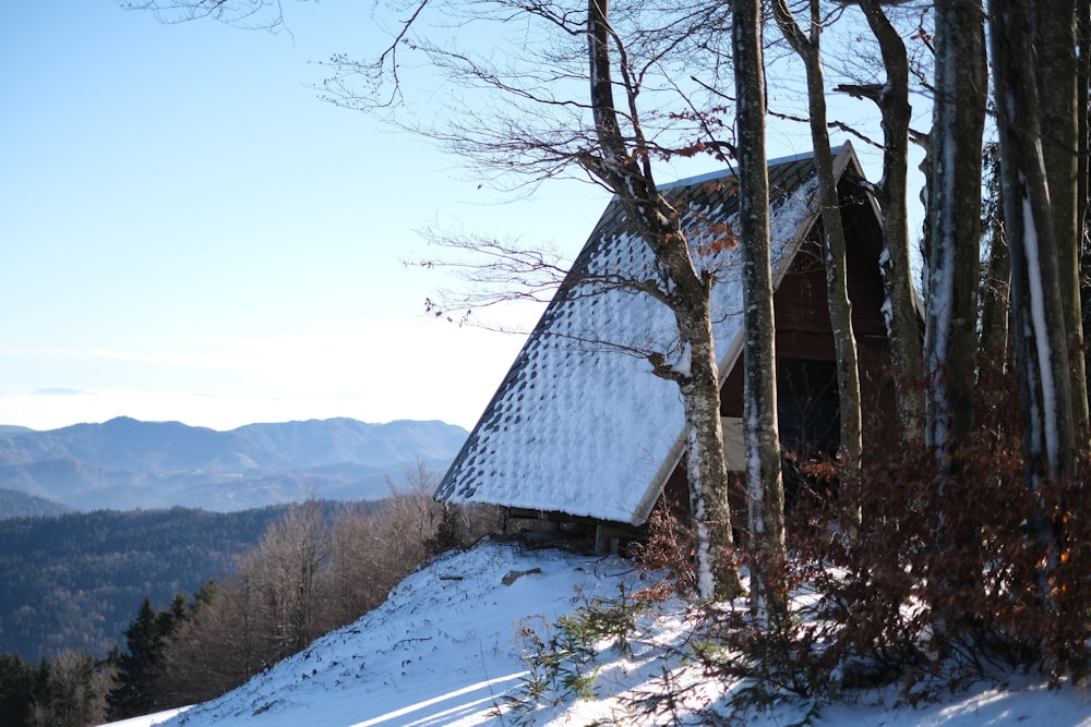 a house in the snow