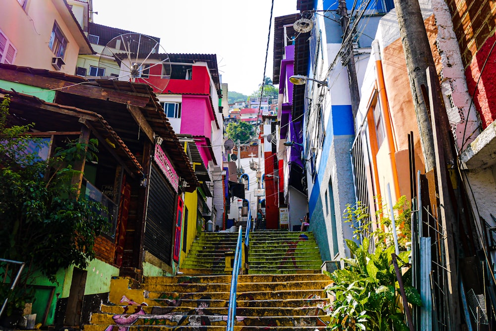 a stairway in a city