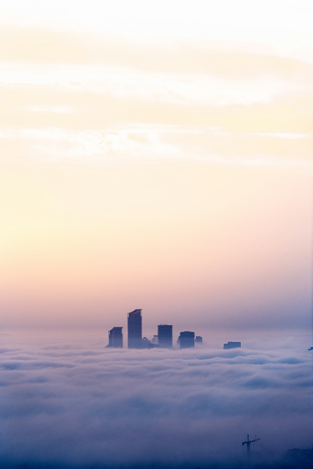 a city skyline with clouds