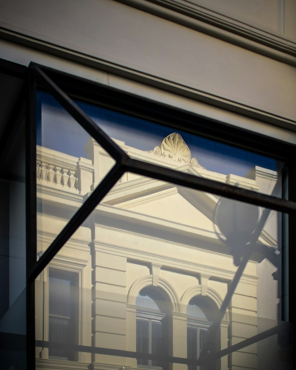 a building with a large glass window