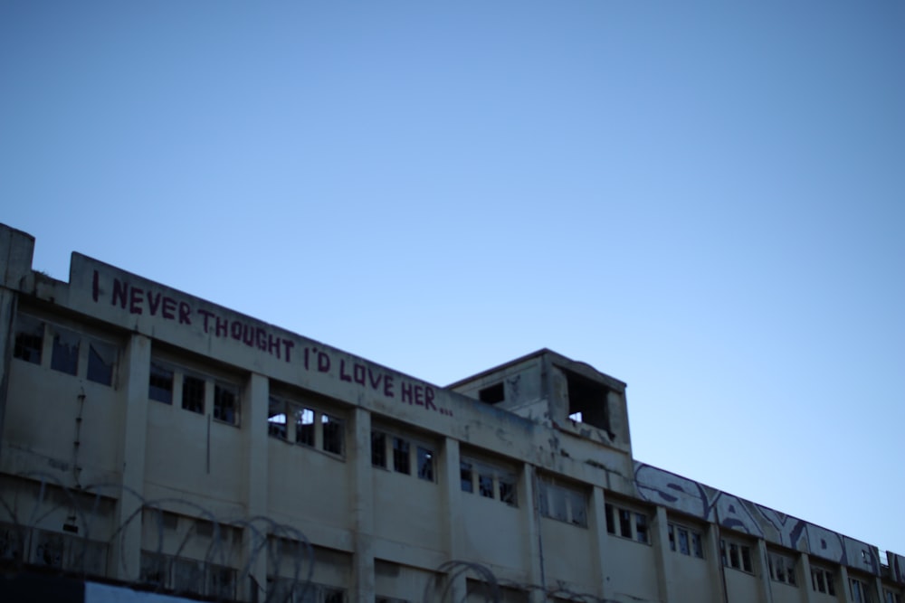 a building with a sign on it