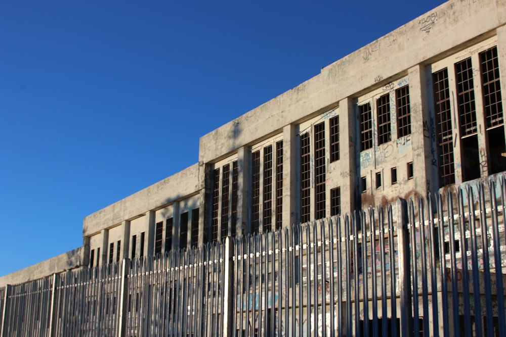 a building with a fence around it