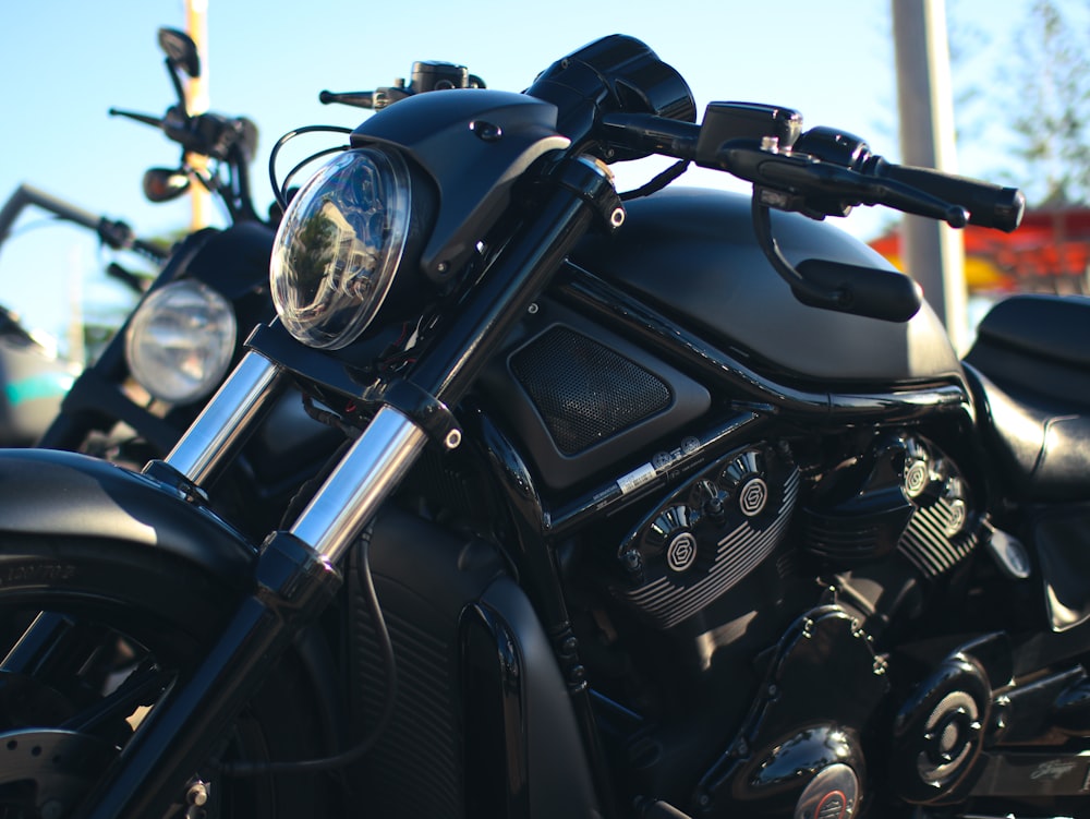 a motorcycle parked on the street