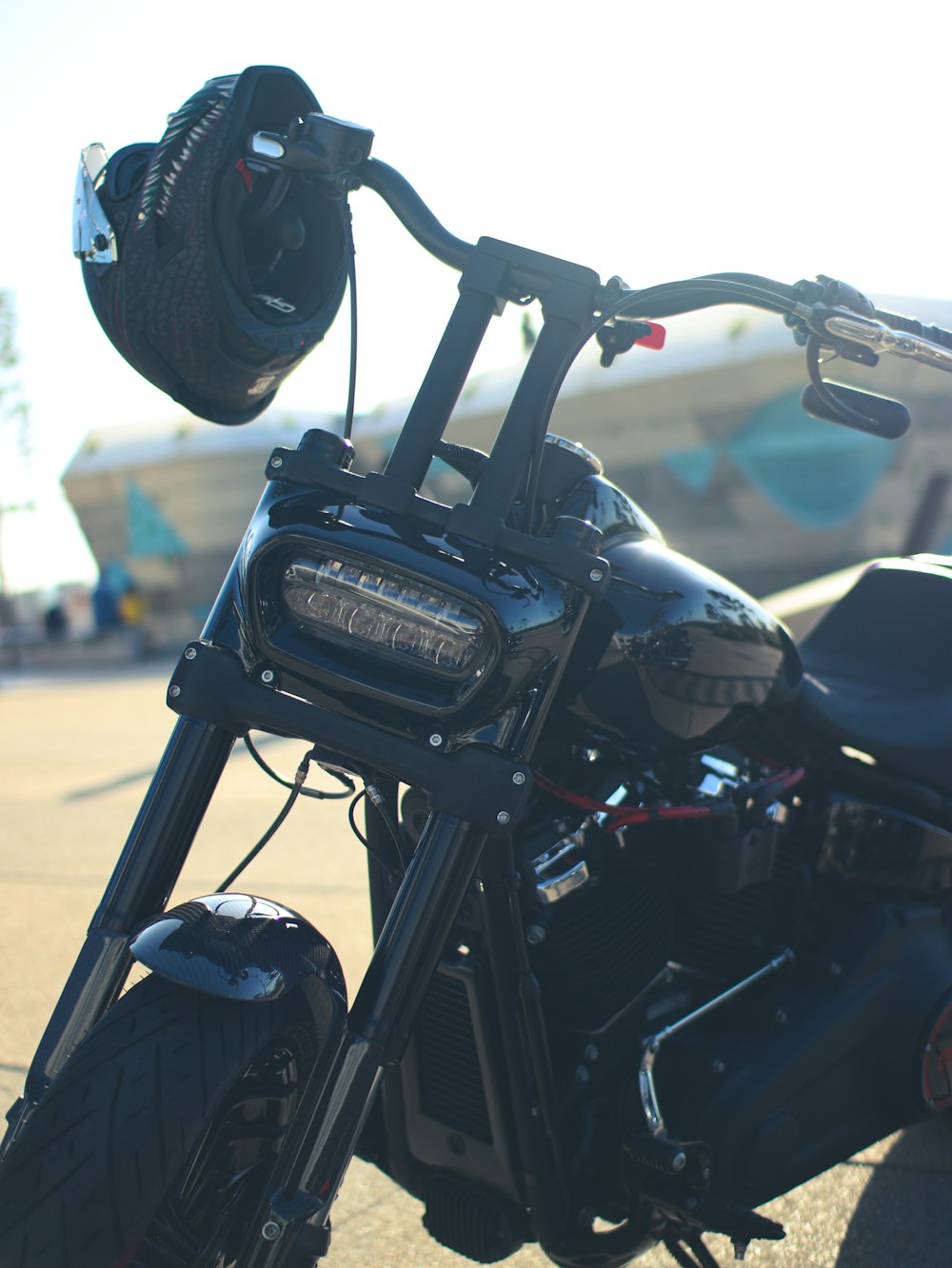 a motorcycle parked on the street