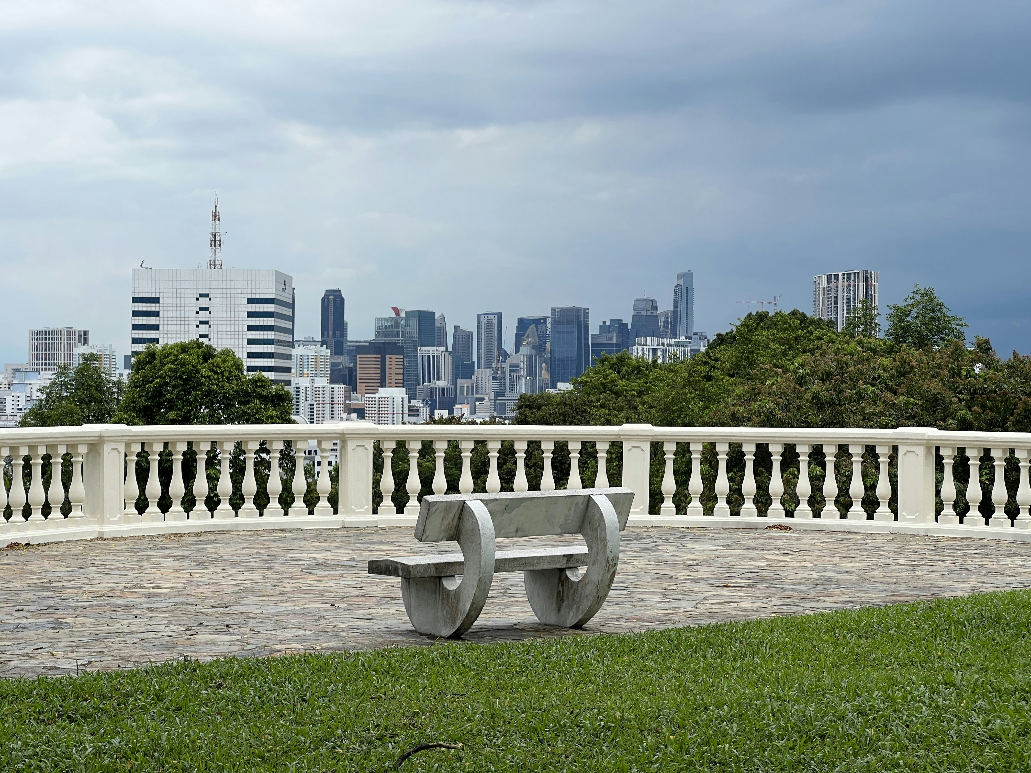 a bench on a bridge