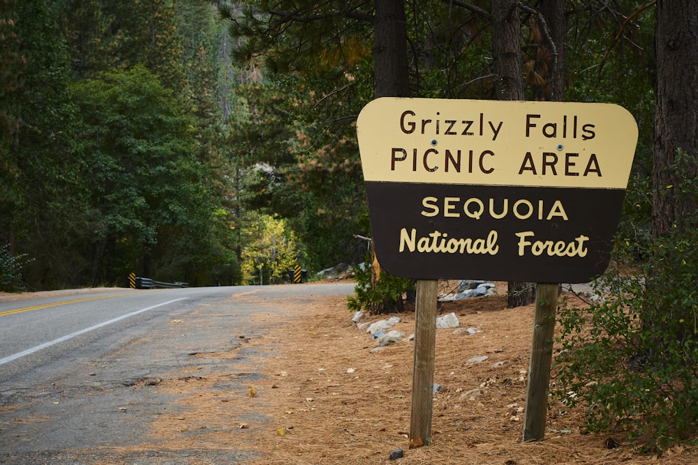 a sign on the side of a road