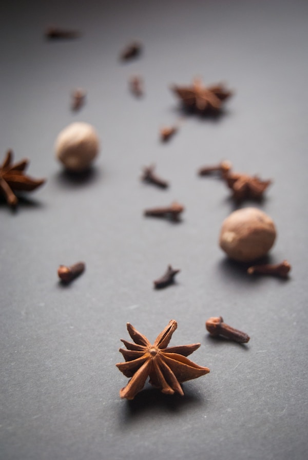 A group of brown starfish