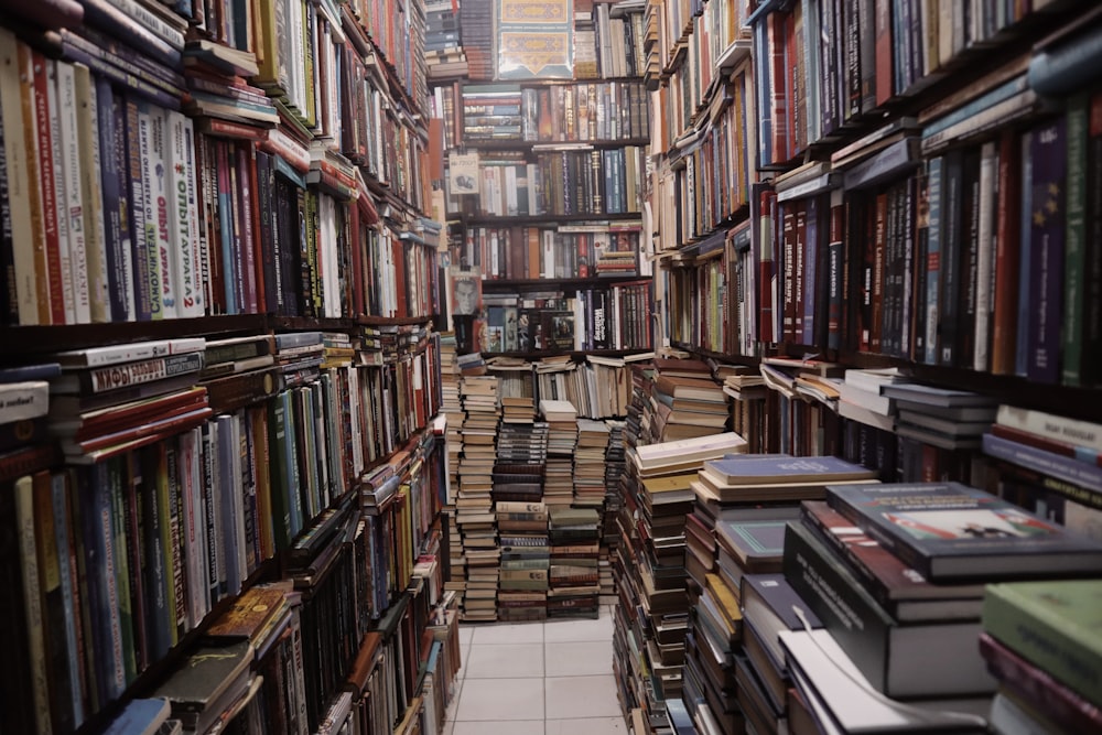 a room full of books