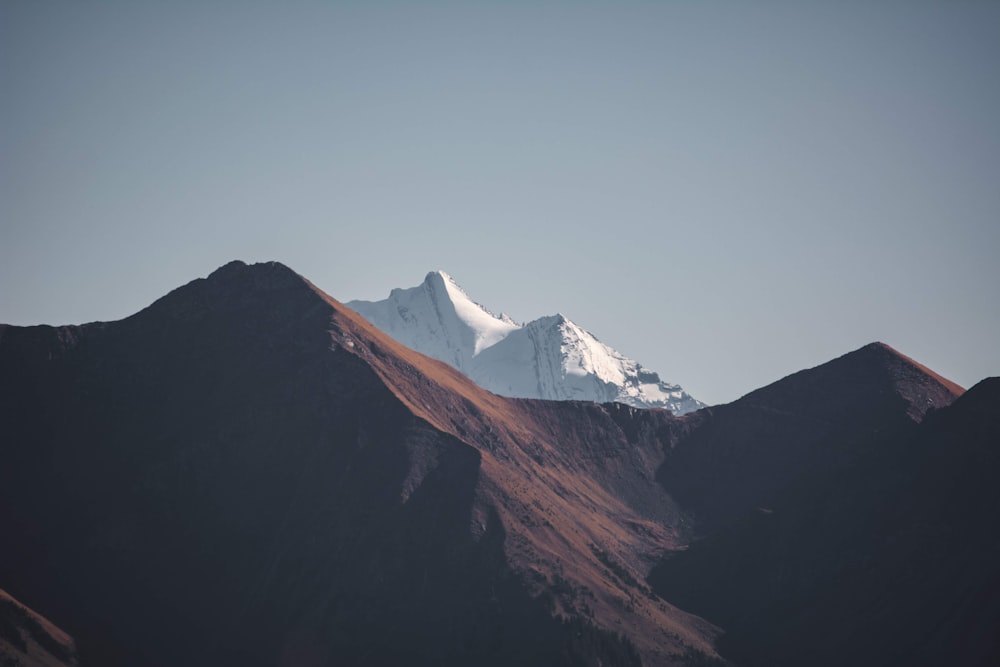 a mountain with snow