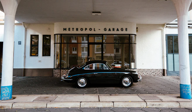 a car parked outside a building