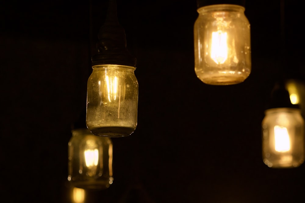 a group of light bulbs