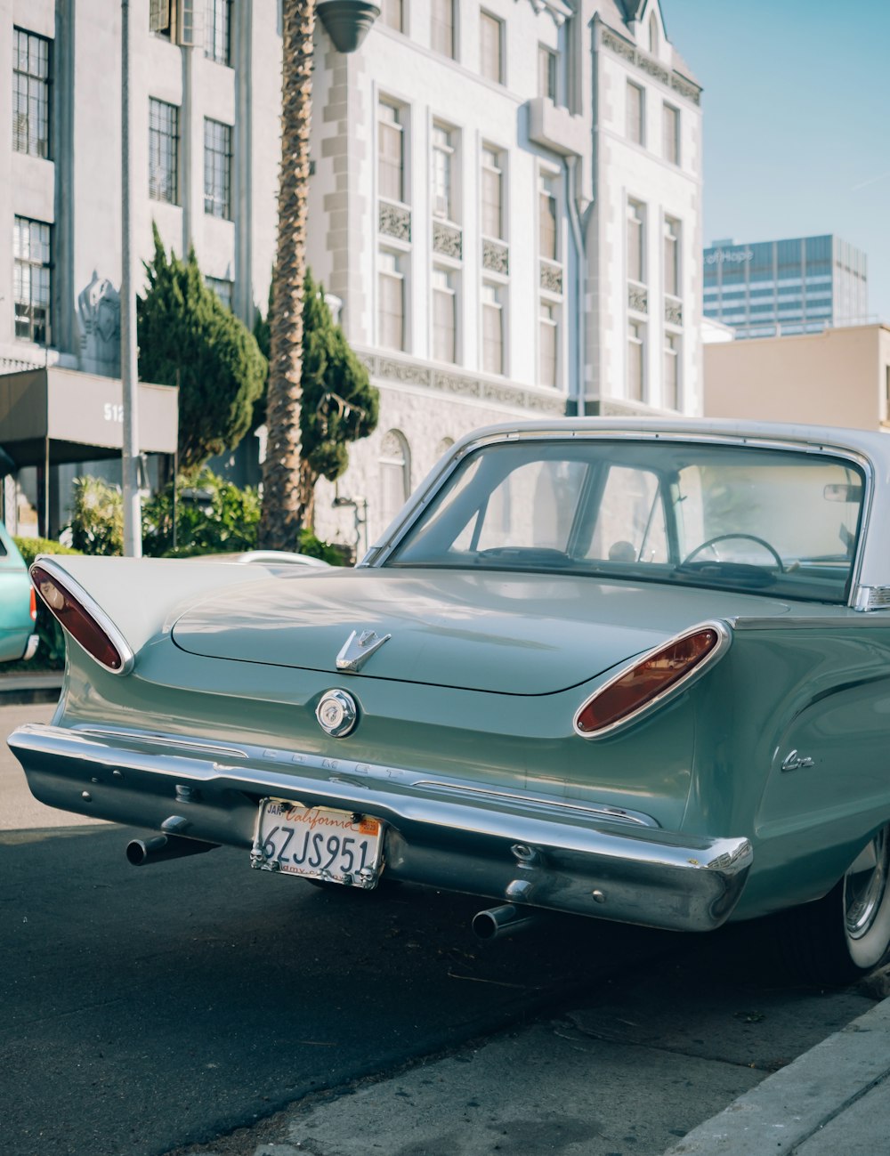 a car parked on the side of a street