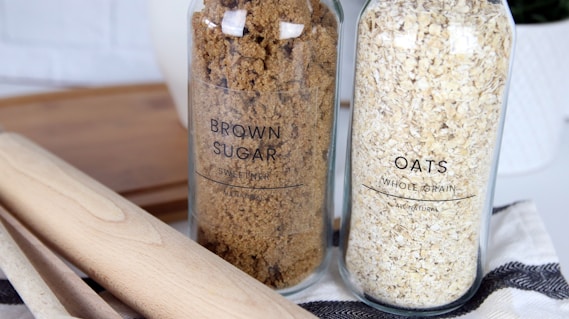 Kitchen ingredients arranged for making organic cosmetics at home