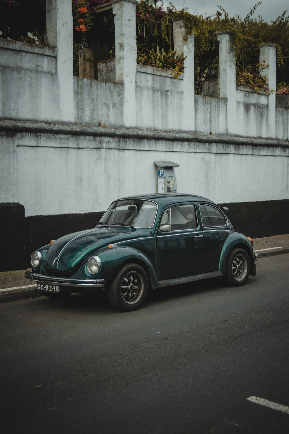 a car parked on the side of a road