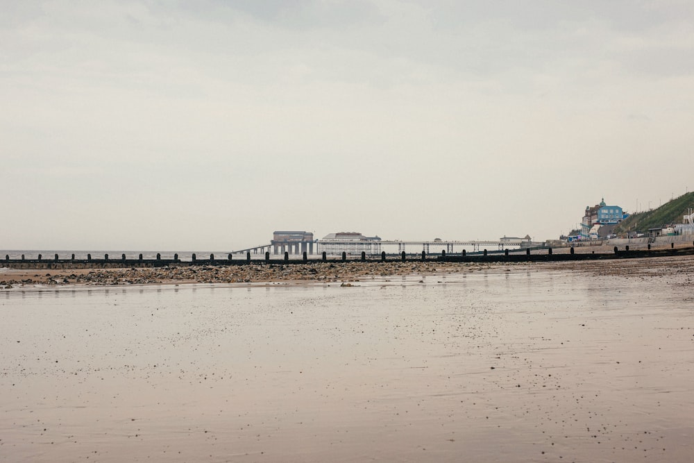 a body of water with buildings along it