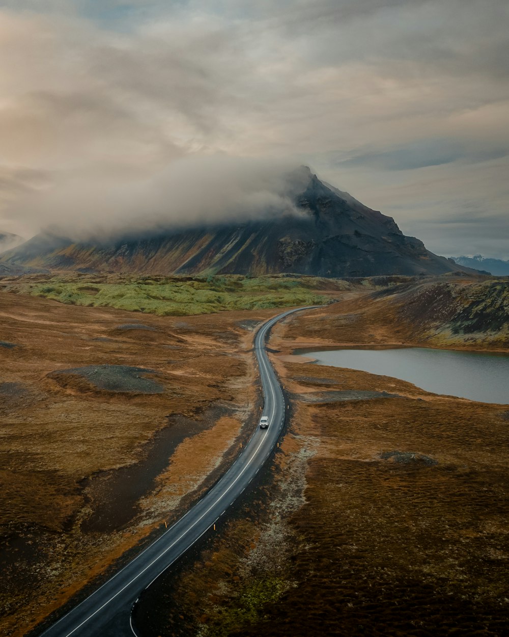 a car driving on a road