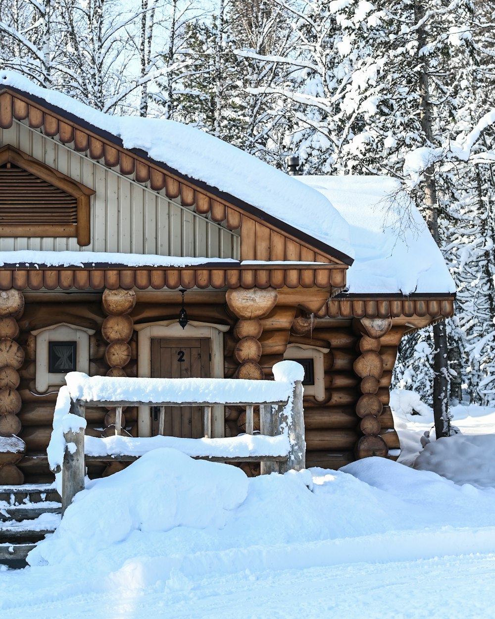 a cabin in the snow