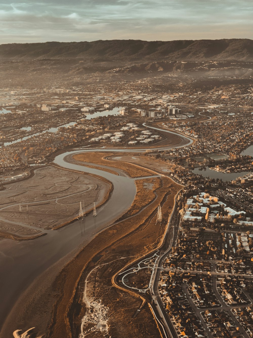 a city next to a river