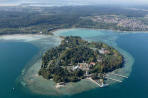 an aerial view of an island