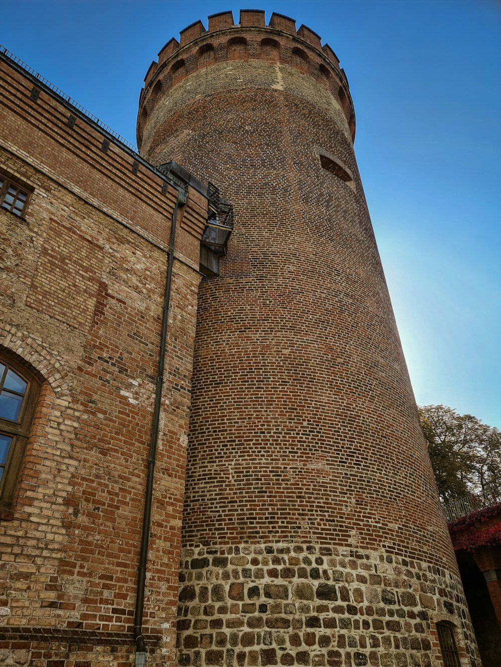 a large brick tower