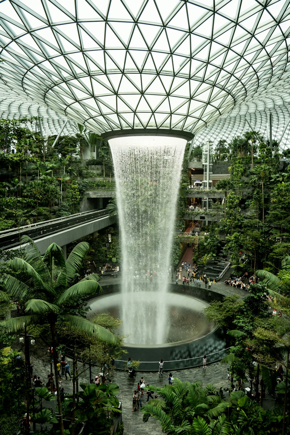 a large indoor water fountain