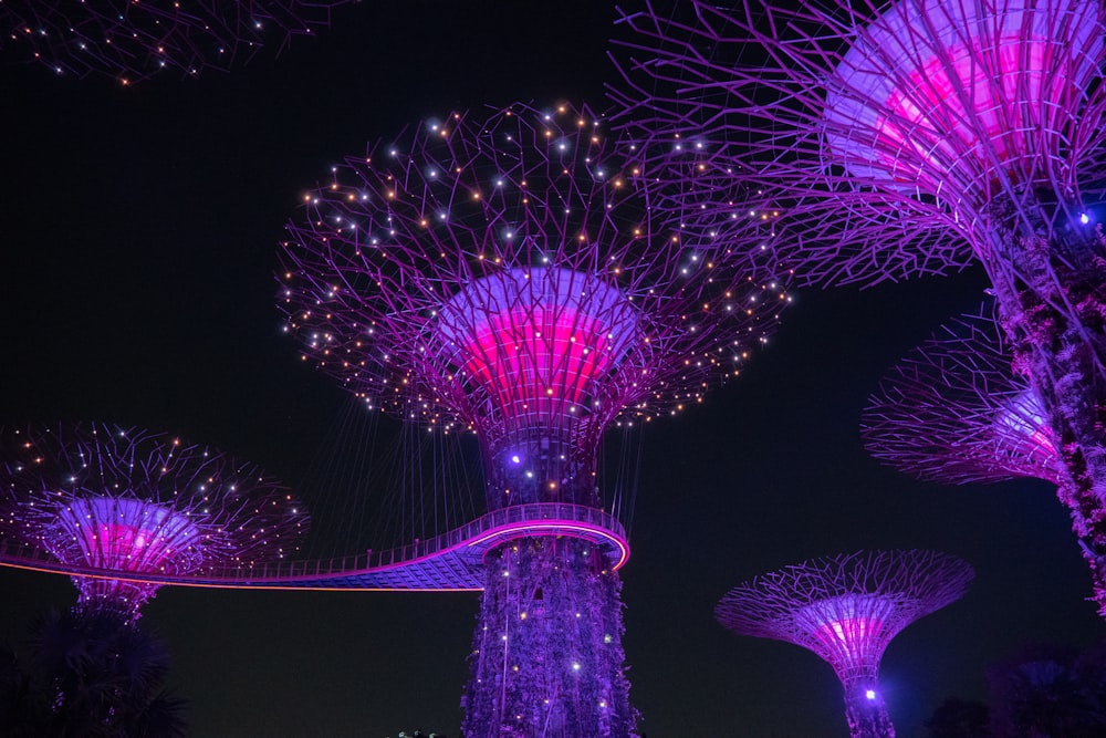 a group of fireworks at night