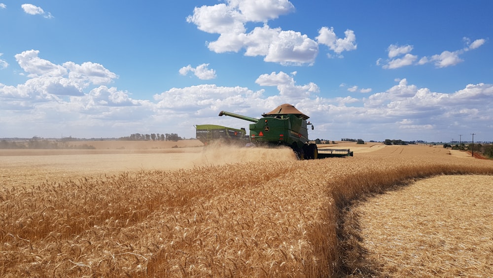 a tractor in a field