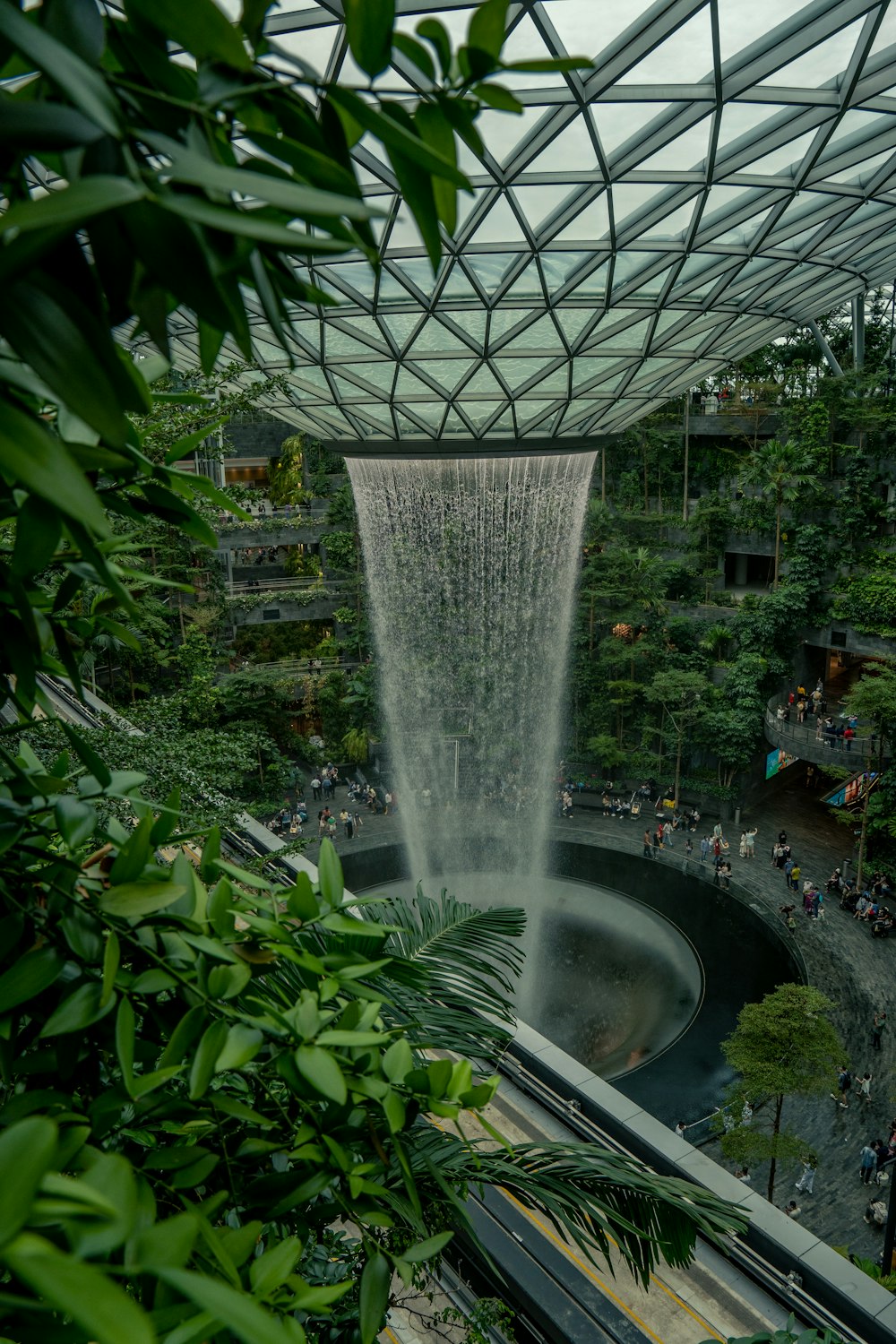 a water fountain in a garden