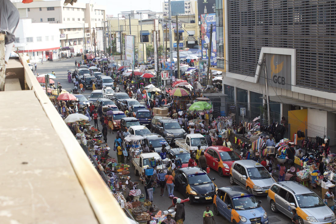 Busy street scene in Accra