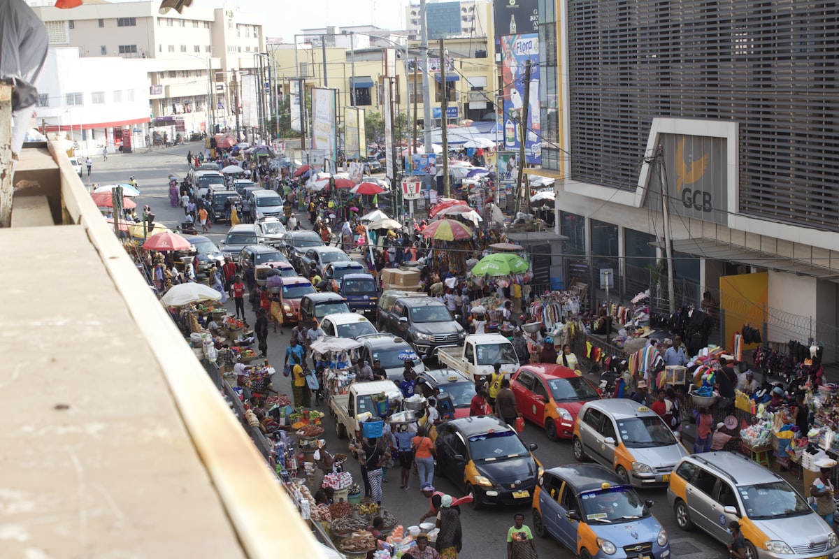 A busy street in Accra
