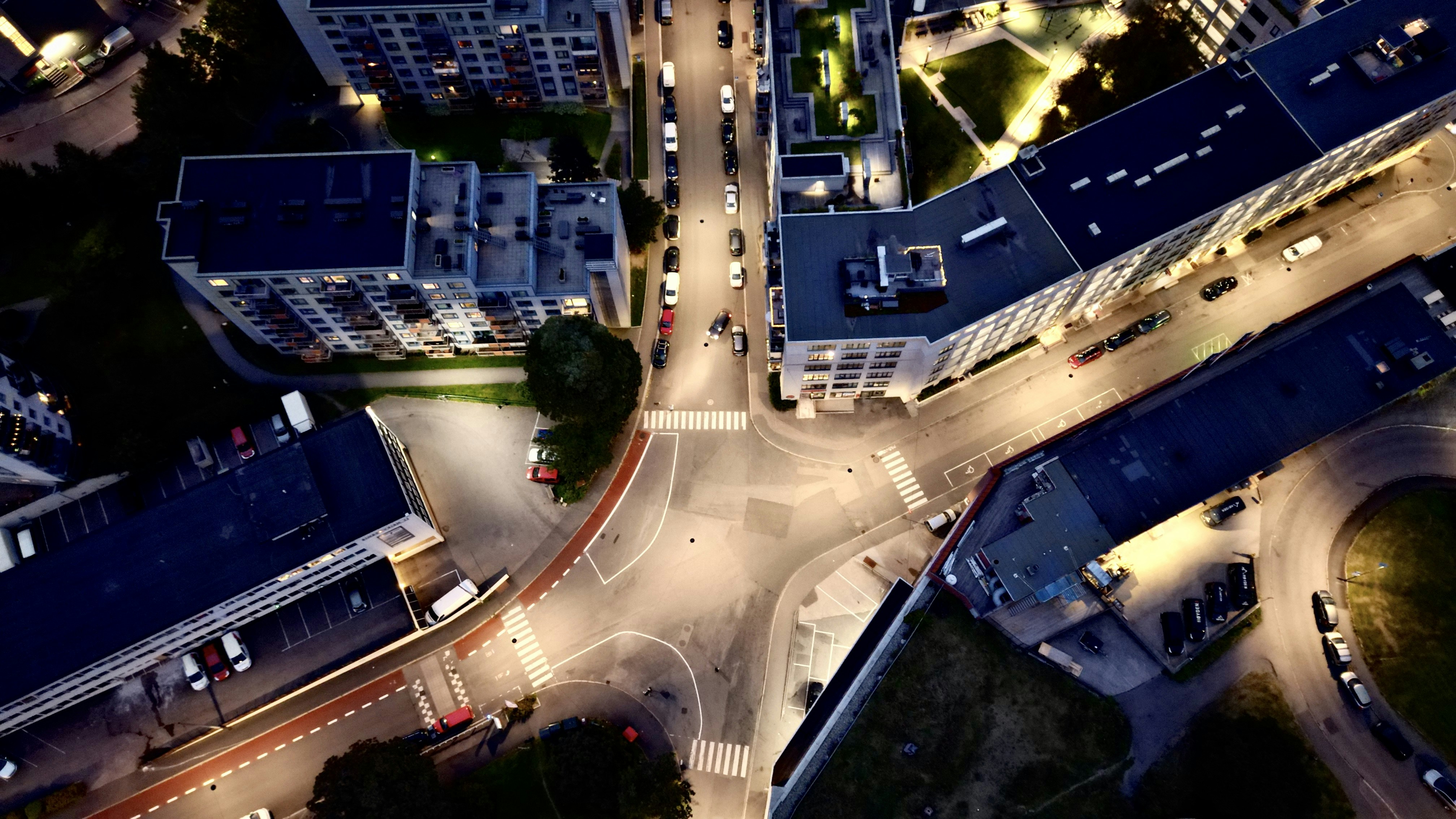 a high angle view of a city