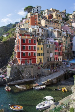 a city with colorful buildings