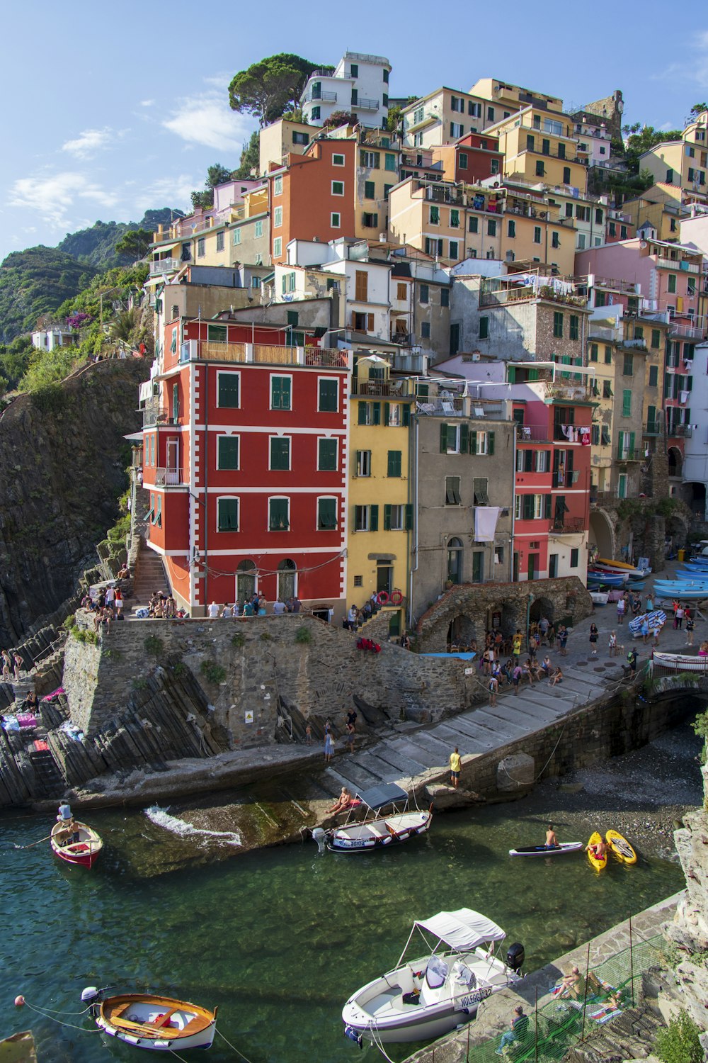 a city with colorful buildings