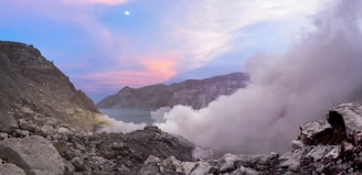a rocky landscape with clouds