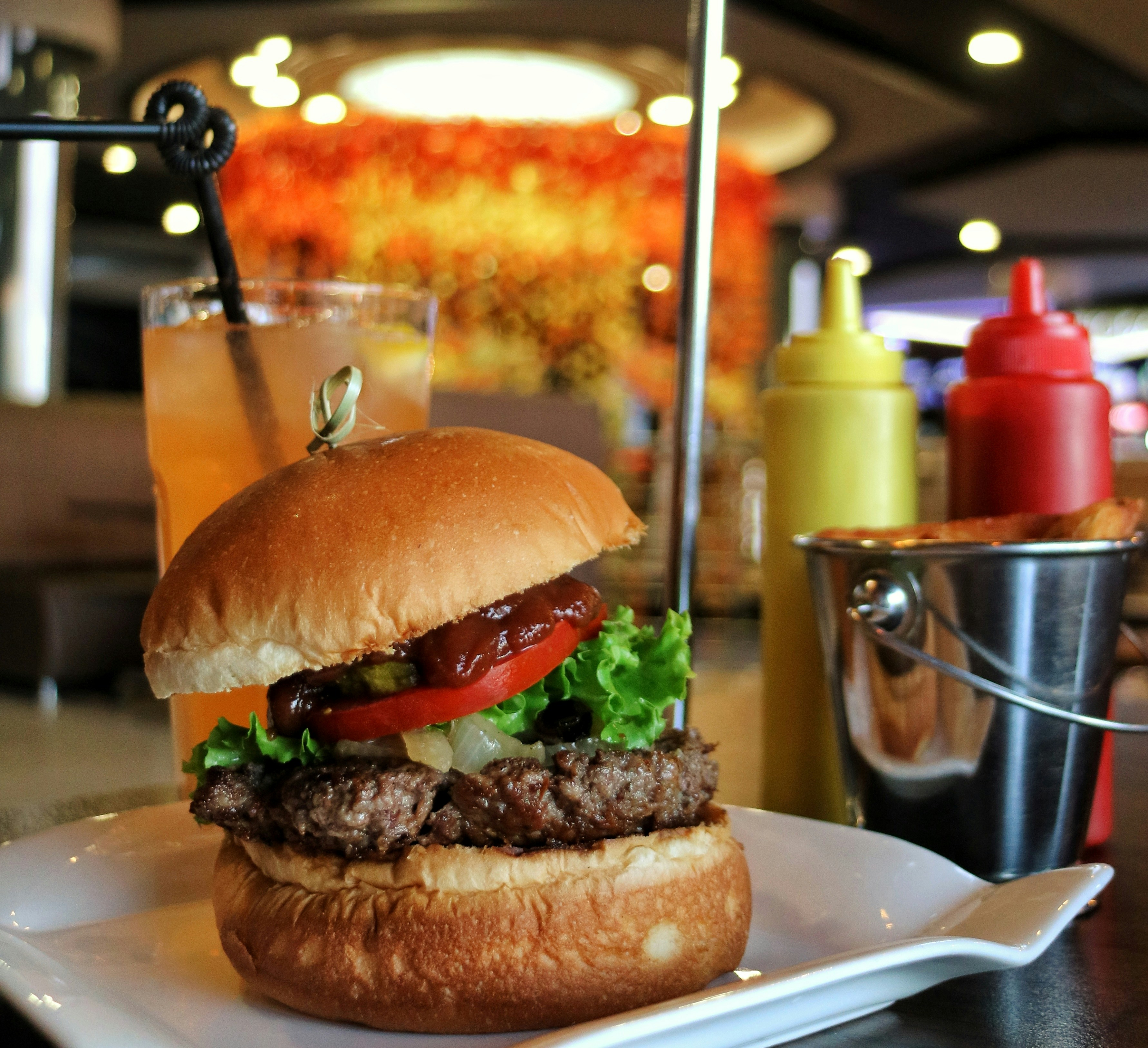 Gourmet bacon cheese pub burger