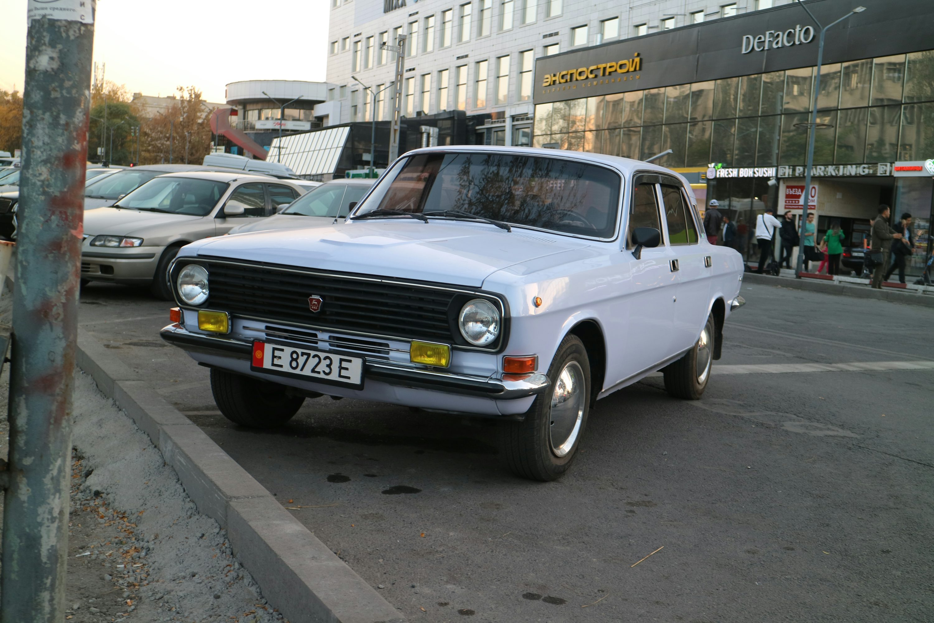 a car parked on the side of a road