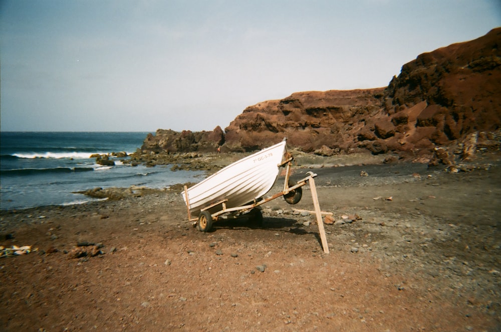 a boat on a beach