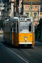 a trolley on a street