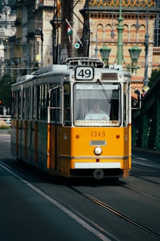 a trolley on a street