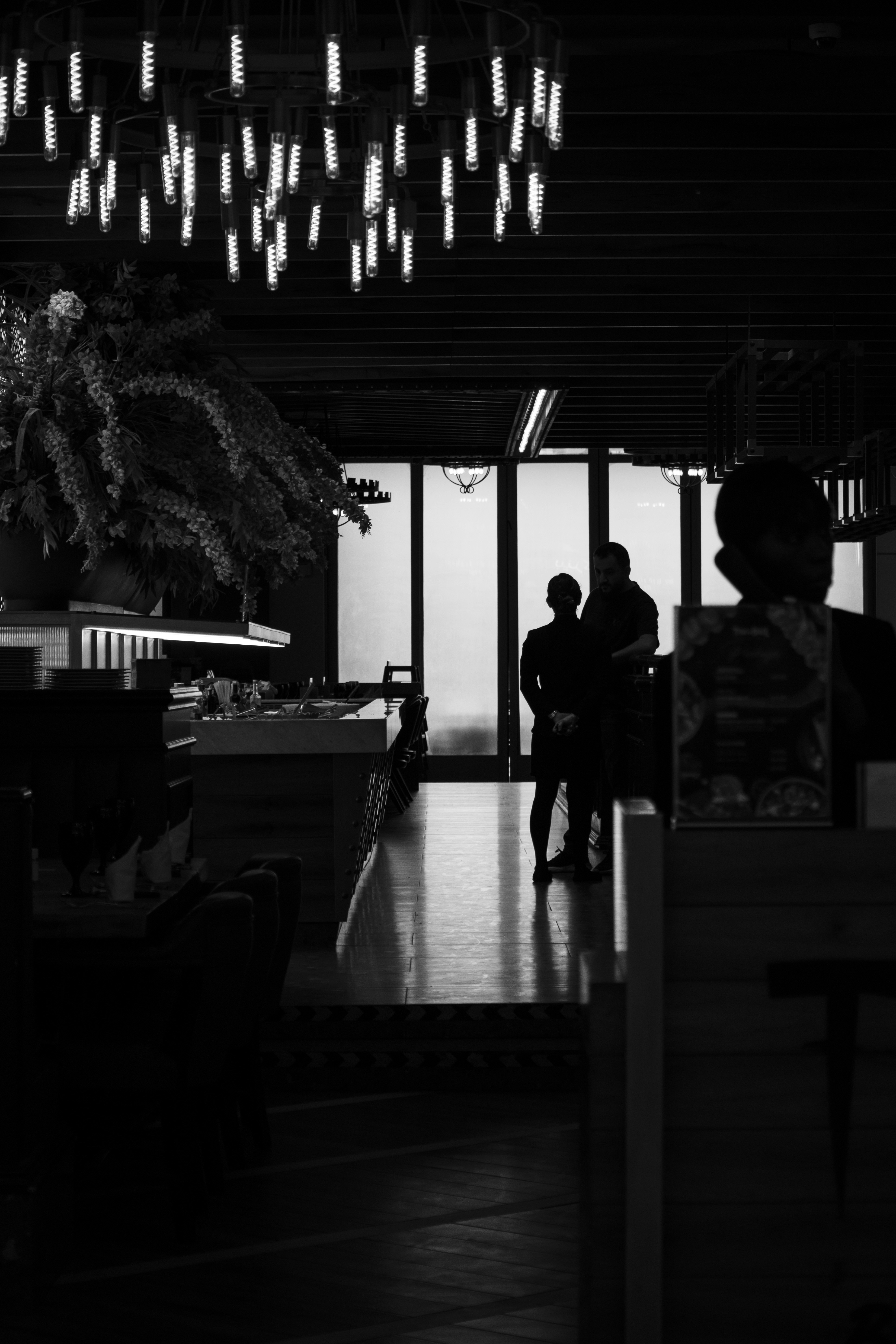 a group of people in a room